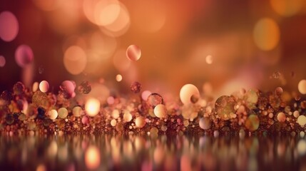 Abstract Gold bokeh glamour background. Hollywood Oscars celebration. Generative AI