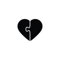 heart puzzle icon vector love sign