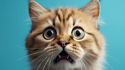Funny and cute gawking cat - Generative AI
