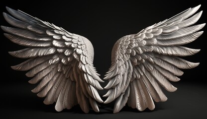 Obraz premium Angel Wings on a Dark Background created with Generative AI technology