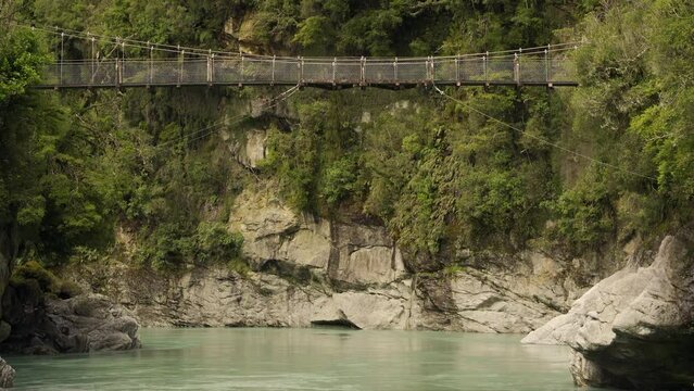 Suspension bridge in Hokitika Gorge scenic reserve located in West Coast, New Zealand