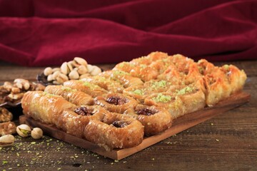 Collection traditional eastern delicious desserts.  Ramadan desserts