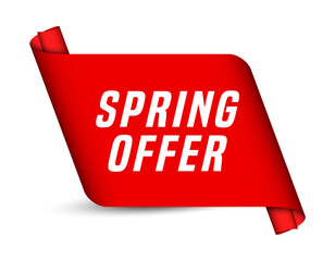 Colorful vector flat design banner spring offer. This sign is well adapted for web design.
