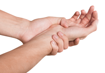 Wrist sprain hand pain wrist pain checking heartbeat isolated closeup