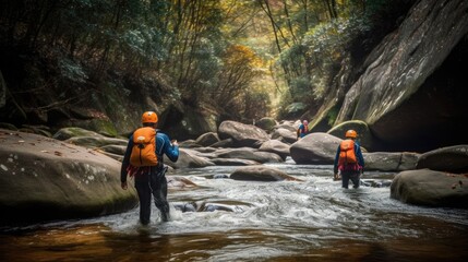 Adventure Seekers: Hiking and Enjoying Outdoor Sports and Activities in Scenic Landscapes. Generative AI