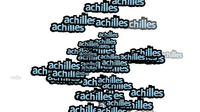 animated video scattered with the words ACHILLES on a white background