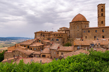Cityscape of Volterra, a medieval town on a hill in Tuscany, Italy