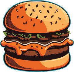 Cheesy hamburger drawing