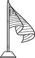 American Flag Isolated Coloring Page for Kids