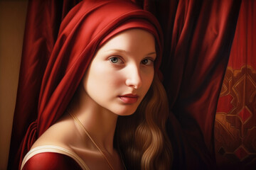 Timeless Beauty of a Modern Renaissance Woman, generative ai