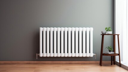 radiateur moderne blanc contre un mur - generative ai