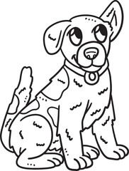 Dog Isolated Coloring Page for Kids