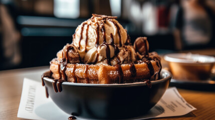 Churro Sundae-Ice Cream Dessert-Generative AI