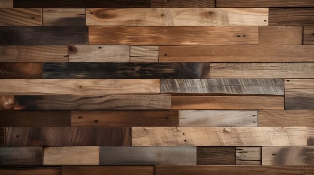 Rustic wood texture, showcasing natural grains and textures of wood in shades of brown. Generative AI