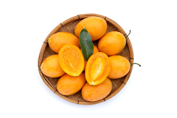 Marian plum fruit isolated on white background