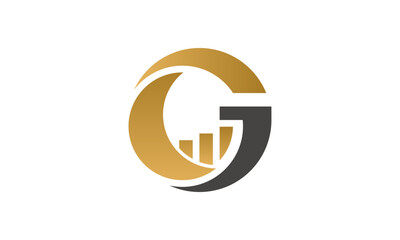 Creative Vector Illustration Business Logo Design. Letter G Growth Bar Combination