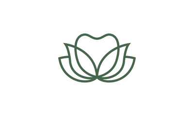 Creative Vector Illustration Business Logo Design. Lotus Dental Tooth Medical.