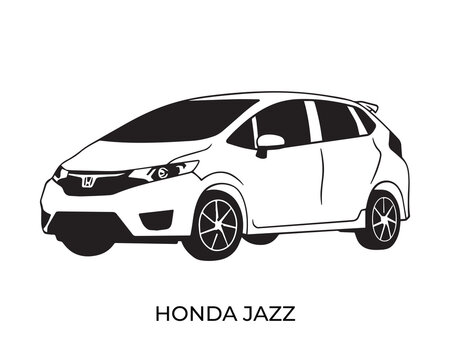 Vector silhouettes, icons of Honda brand cars