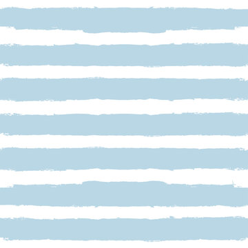 Watercolor stripes vector pattern, baby blue stripe seamless background, childish pastel brush strokes. marine grunge stripes, cute paintbrush line