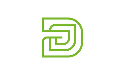 Creative Vector Illustration Business Logo Design. Initial Letter D and Letter G with Nature Leaf Concept.