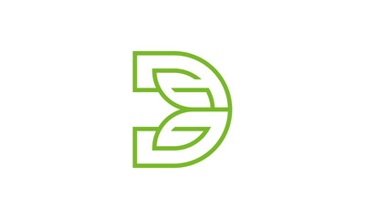 Creative Vector Illustration Business Logo Design. Initial Letter D and Letter G with Nature Leaf Concept.