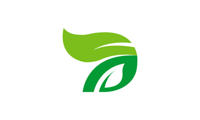 Creative Vector Illustration Business Logo Design. Initial Letter D with Nature Leaf Concept.