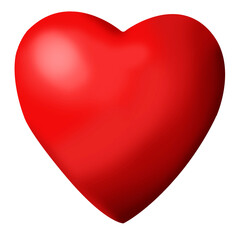 Red heart with transparent background