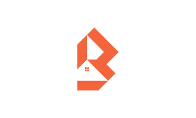 Creative Vector Illustration Business Logo Design. Initial Letter B with Home Building Concept.