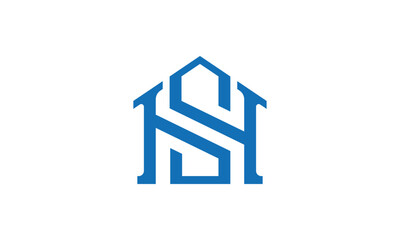 Creative Vector Illustration Business Logo Design. Initial Letter H and Letter S with a Home Building Concept.
