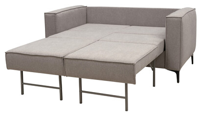 Sofa isolated on white background. Including clipping path. The sofa is laid out for sleep