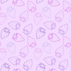 Cartoon fruit doodle seamless strawberry pattern for wrapping paper and fabrics and linens and kids clothes print
