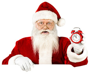 Portrait of Surprised Santa Claus on white background