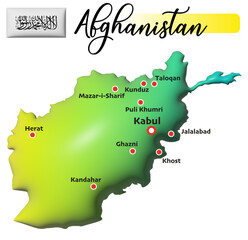 Afghanistan, Fläche und Flagge © mo_book