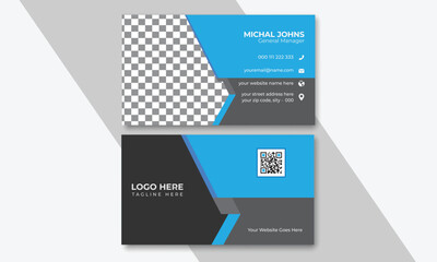 Business card, Blue & white business card, Modern business card design, Creative business card design, creative modern name card and business card