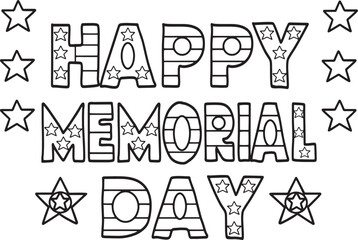 Memorial Day Isolated Coloring Page for Kids