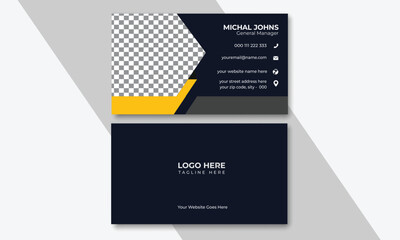 Obraz premium Yellow & black business card design, Creative business card design, Official business card design