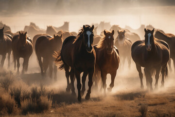 A herd of horses, generative ai