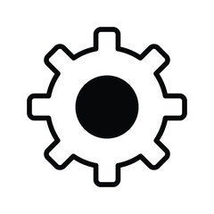 Cog icon with white background stock illustration