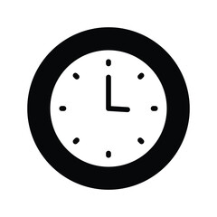 Clock icon with white background stock illustration