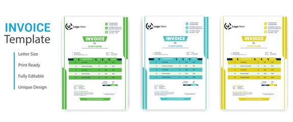 Business invoice form template. Invoicing quotes, money bills or price invoices and payment agreement design templates. Tax form, bill graphic or payment receipt page vector set