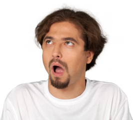 Facial Expressions of handsome man isolated on white background