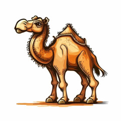 Camel cartoon animal isolated on white background. Generative AI