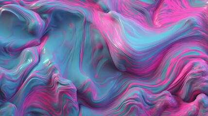 Obraz premium Neon Plastik Knetmassen Wellen in Pink und Blau Hintergund