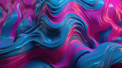 Neon Plastik Knetmassen Wellen in Pink und Blau Hintergund