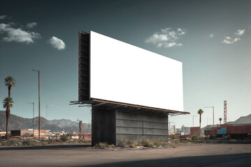 Obraz premium A futuristic city with billboards