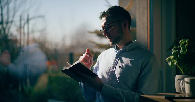 Pensive Thoughtful Businessman Working Portrait