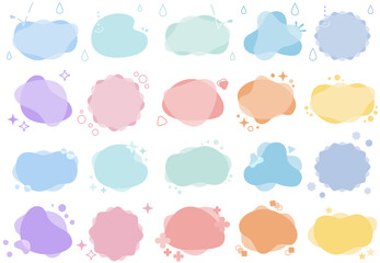 ポップなフレームセット（メンフィス　見出し　タイトル　バナー　アイコン）