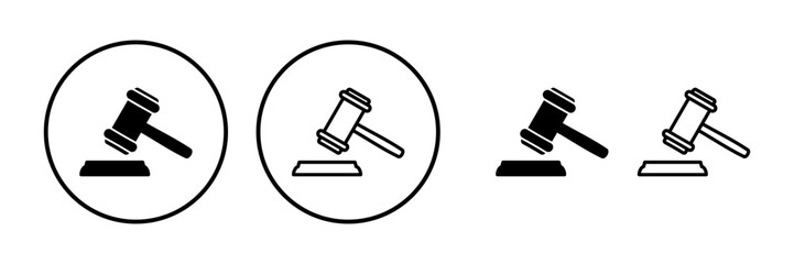 Gavel icon vector. judge gavel icon. auction hammer