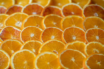 Close-ups of sliced citrus fruits