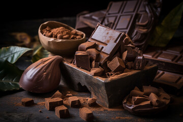Health benefits of cocoa, from its antioxidant properties to its role in reducing cardiovascular disease. A sustainable and healthy lifestyle concept.